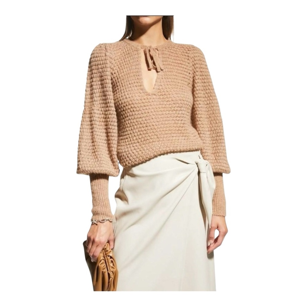 Ulla Johnson Lara Alpaca Wool blend Sweater pullover tie neck women’s size XL - Picture 5 of 11